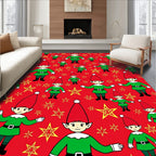 Festive Red Elf Star Shower Rug
