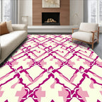 Vibrant Pink Diamond Overlaid Lattice Rug