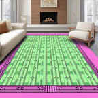 Bold Pink Emerald Vertical Stripe Rug