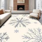 Winter Blue Snowflake Collage Rug
