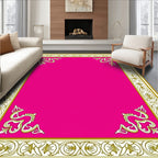 Vibrant Magenta Floral Border Rug