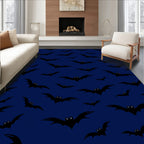 Spooky Black Bats Night Sky Rug
