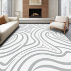 Chic Gray Swirl Abstract Organic Rug