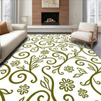 Vineyard Heart Swirl Floral Vines Rug
