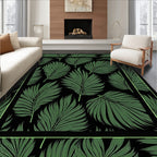 Lime Green Palm Frond Tropical Rug