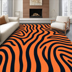 Orange and Black Zebra Stripes Rug