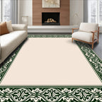 Ornate Green Art Nouveau Border Rug