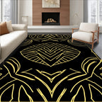 Art Deco Gold Geometric Sunburst Rug