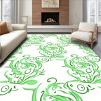 Whimsical Green Koi Swirl Rug