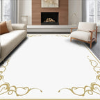 Golden Filigree Flourish Corner Rug
