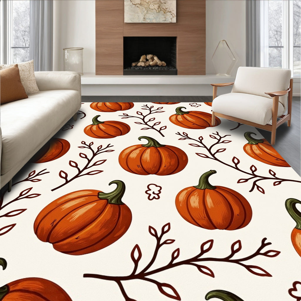 Amber Pumpkin Vine Autumn Harmony Rug