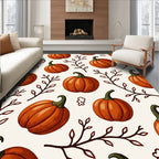 Amber Pumpkin Vine Autumn Harmony Rug