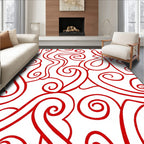 Crimson Swirl Abstract Art Rug