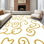 Gold Swirls Fluid Lines Rug