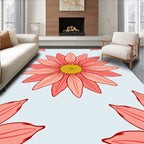 Coral Pink Daisy Garden Repeat Rug