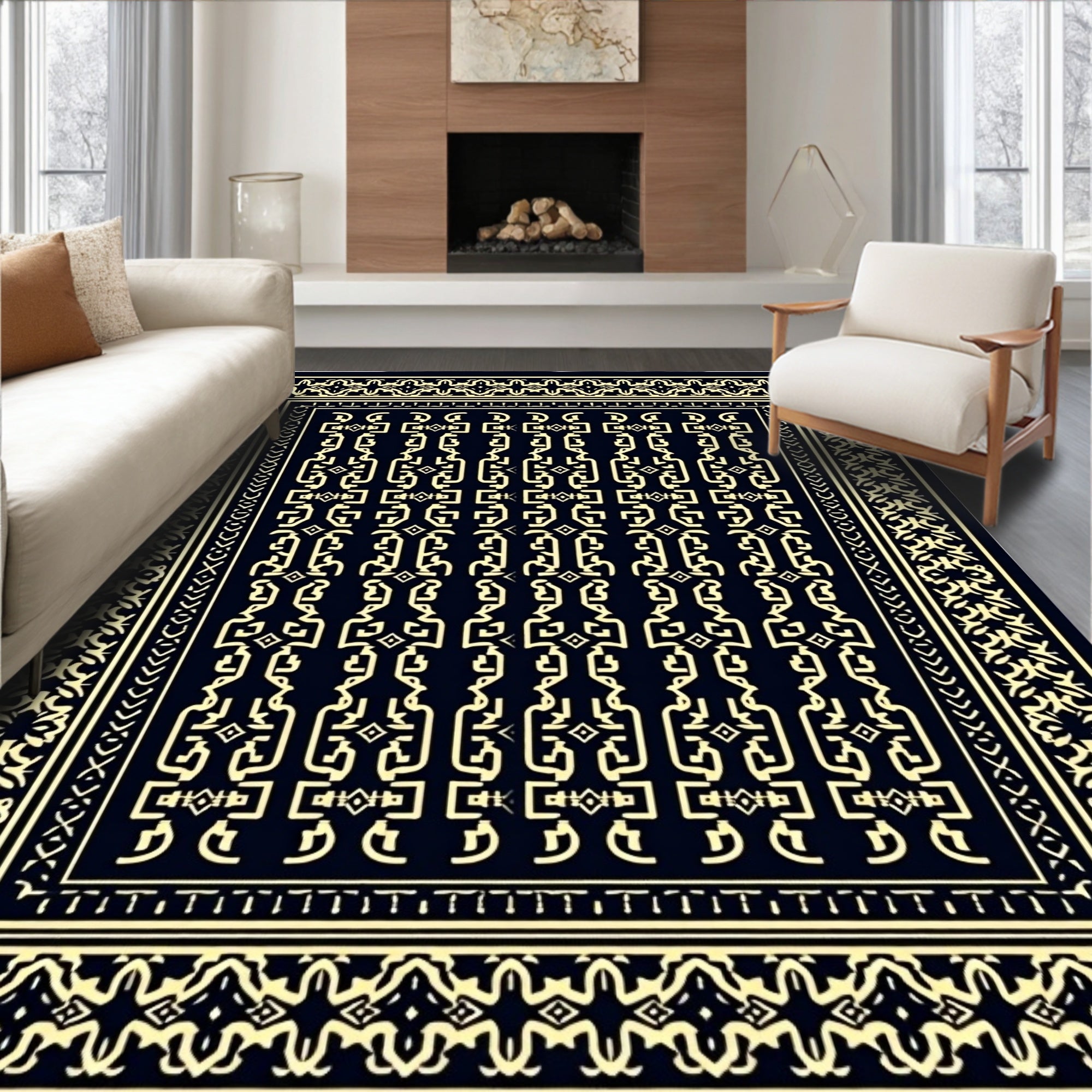 Timeless Ivory Chain Links Rug