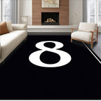 Bold Black White Number Eight Rug