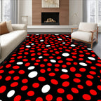 Retro Red White Polka Dot Rug