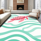 Pink Turtle Aqua Wave Fun Rug