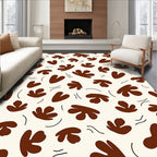 Brown Abstract Organic Shapes Rug