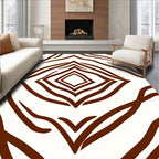 Brown Zebra Stripe Diamond Rug