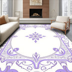 Lavender Baroque Floral Medallion Rug