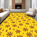Crimson Snowflake Pine Tree Medley Rug