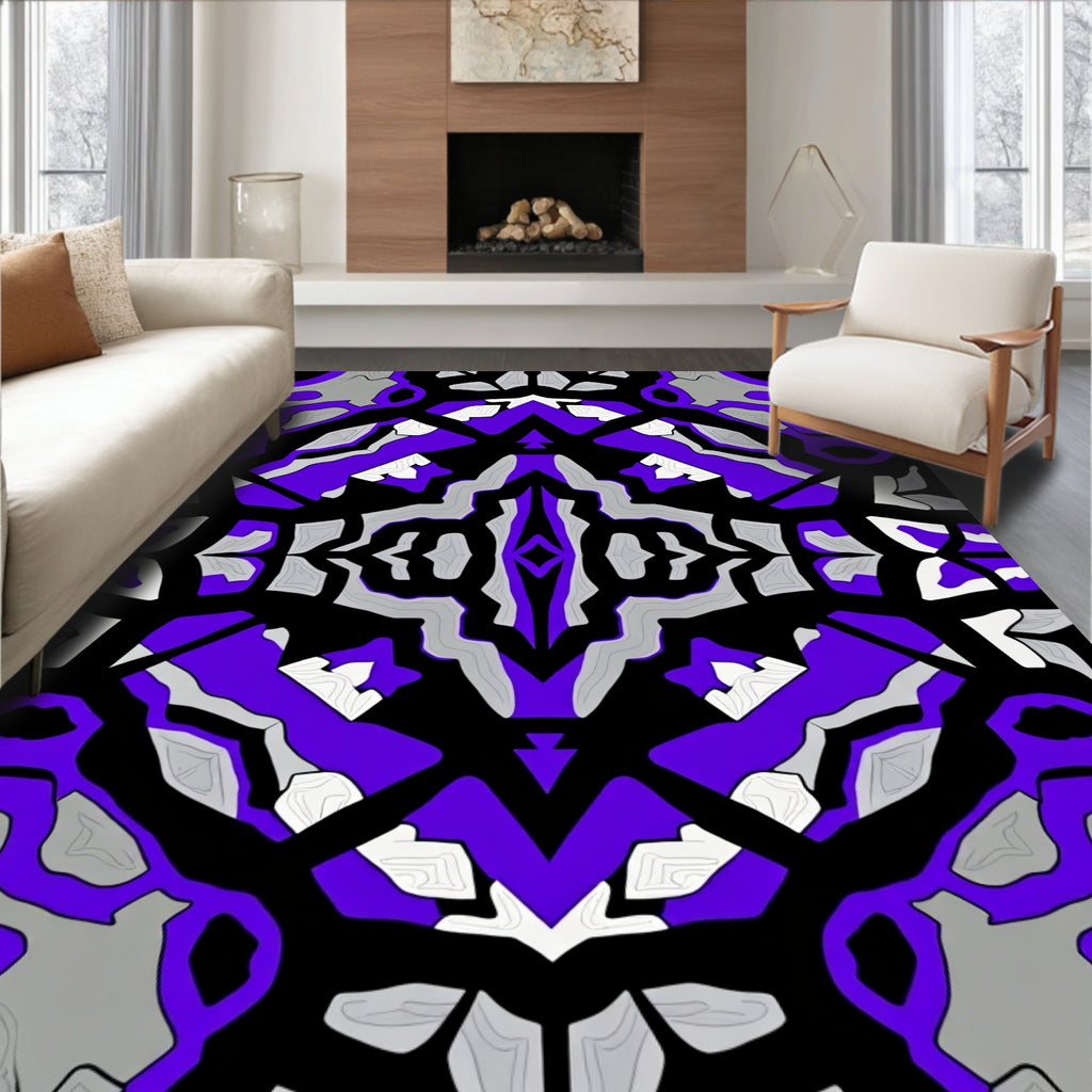 Bold Violet Organic Symmetry Rug