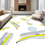 Abstract Yellow Gray Arch Forms Rug
