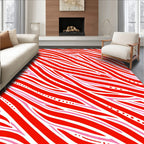 Vibrant Red Pink Zebra Stripe Rug