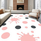 Pink Gray Splatter Dot Mix Rug