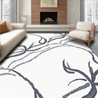 Inky Blue Vine Scroll Rug