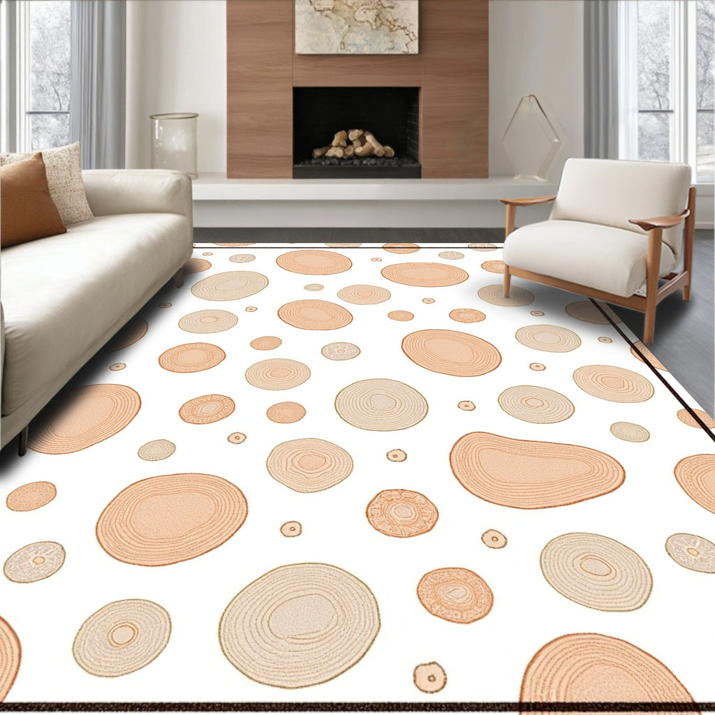 Wood Grain Circles Scatter Rug
