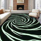 Ethereal Light Green Swirl Rug