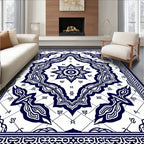 Classic Indigo Medallion Mandala Rug