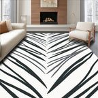 Abstract Black Gray Diagonal Strokes Rug