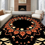 Terracotta Leaf Mandala Artistry Rug