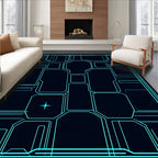 Sci-Fi Neon Circuit Board Rug