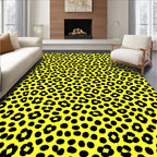 Vibrant Yellow Black Animal Spots Rug