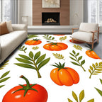 Oranges and Greens Foliage Scatter Rug