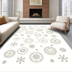 Neutral Snowflake Medallion Collection Rug