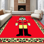 Festive Red Nutcracker Border Rug