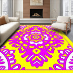Vibrant Magenta Floral Medallion Rug