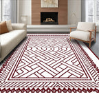 Deep Red Interlocking Geometric Interior Rug