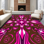 Dynamic Magenta Floral Swirl Rug