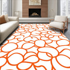 Orange Organic Swirl Abstract Rug