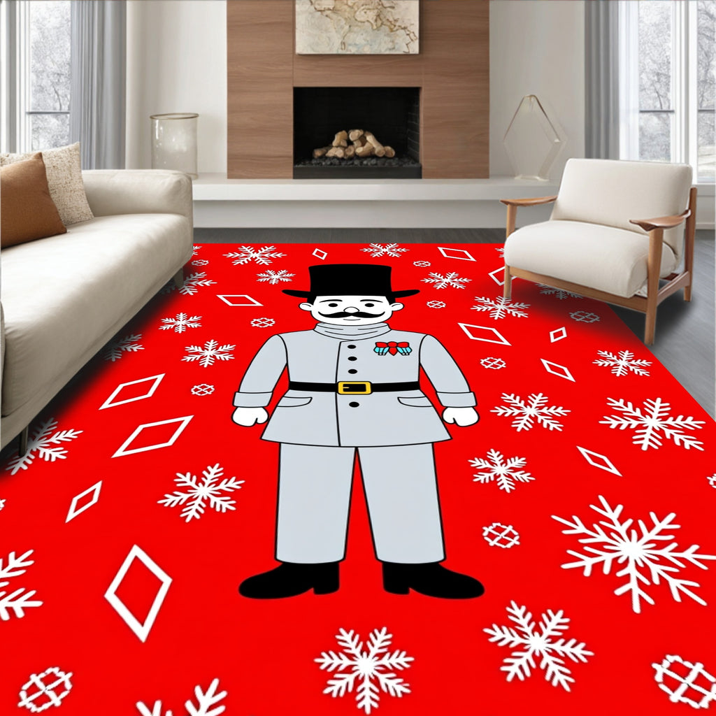 Festive Red Snowflake Soldier Rug