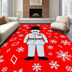 Festive Red Snowflake Soldier Rug