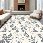 Charcoal Floral Sketch Garden Rug