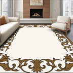 Antique Gold Baroque Scroll Border Rug